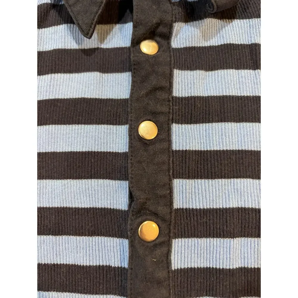90s Ralph Lauren Sport Striped Rugby Polo Shirt Women’s L USA made 100% Cotton - Picture 5 of 11